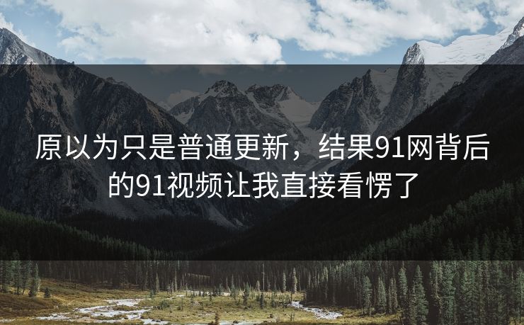 原以为只是普通更新，结果91网背后的91视频让我直接看愣了