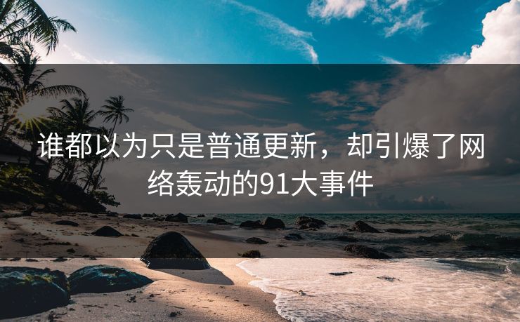 谁都以为只是普通更新，却引爆了网络轰动的91大事件