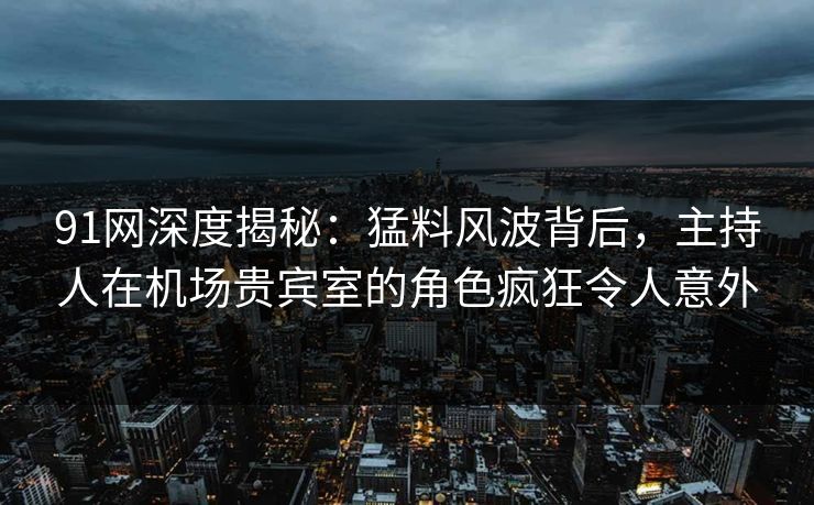 91网深度揭秘：猛料风波背后，主持人在机场贵宾室的角色疯狂令人意外