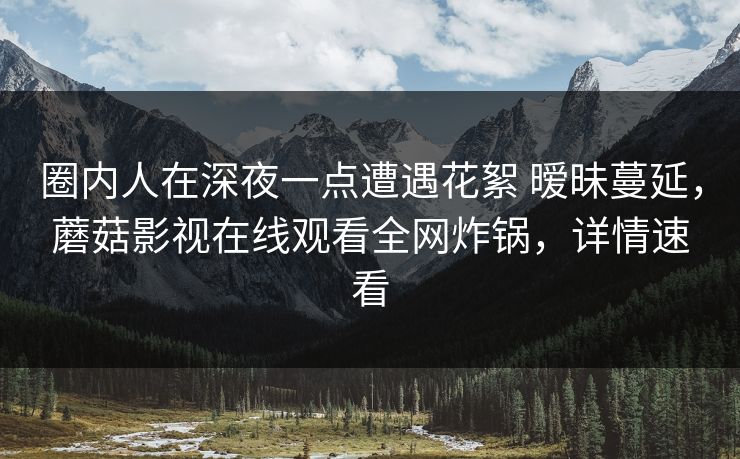 圈内人在深夜一点遭遇花絮 暧昧蔓延，蘑菇影视在线观看全网炸锅，详情速看