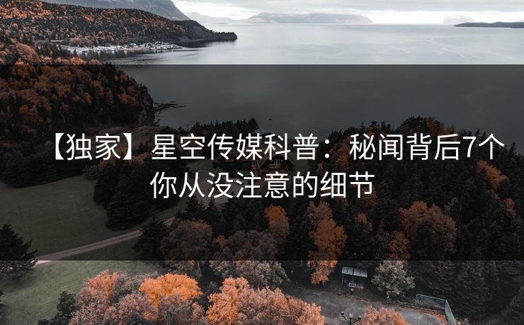 【独家】星空传媒科普:秘闻背后7个你从没注意的细节 【独家】星空传媒科普:秘闻背后7个你从没注意的细节
